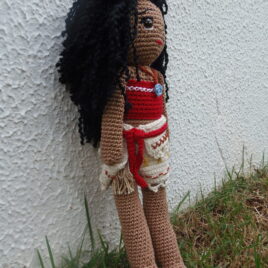 Boneca Moana 35cm Em Crochê/amigurumi.